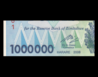 Zimbabwe, P-077, 1 000 000 dollars, 2008