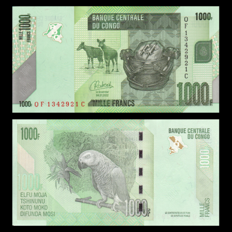 Congo, P-101d, 1 000 francs, 2022