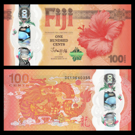 Fidji, P-w124a, 100 cents, 2023, polymère