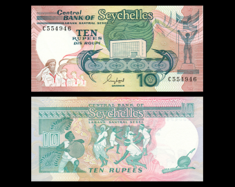 Seychelles, P-32, 10 roupies, 1989