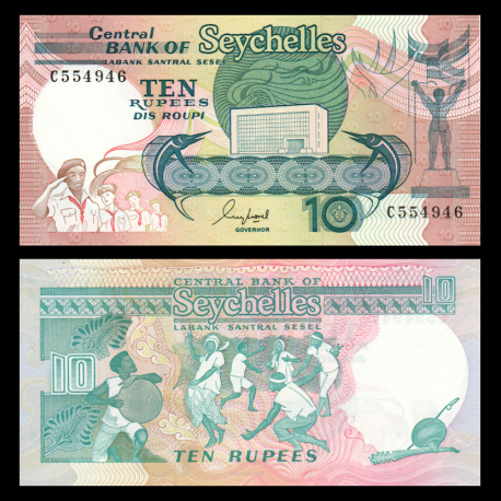 Seychelles, P-32, 10 rupees, 1989