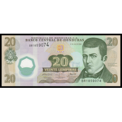 Honduras, P-095b, 20 lempiras, 2008, polymère - Billet de banque en vente sur Monnaies du Monde SHOP