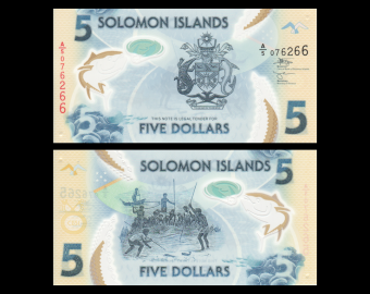 Salomon (iles), P-38b, 5 dollars, 2019, polymère