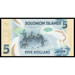 Salomon (iles), P-38b, 5 dollars, 2022, polymère - Billet de banque en vente sur Monnaies du Monde SHOP