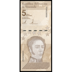 Venezuela, P-w115a, 5 bolívares, 2021 - Billet de banque en vente sur Monnaies du Monde SHOP