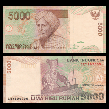 Indonésie, P-142d, 5 000 rupiah, 2004