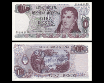 Argentina, P-295c, 10 pesos, 1973-76