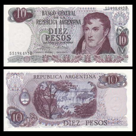 Argentine, P-295c, 10 pesos, 1973-76