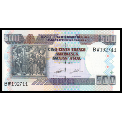 Burundi, P-45c, 500 francs, 2013 - Billet de banque en vente sur Monnaies du Monde SHOP