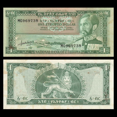 Ethiopie, P-25, 1 dollar, 1966