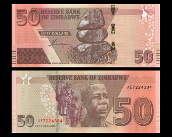 Zimbabwe, P-105, 50 dollars, 2020