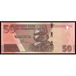Zimbabwe, P-105, 50 dollars, 2020, hybride - Billet de banque en vente sur Monnaies du Monde SHOP
