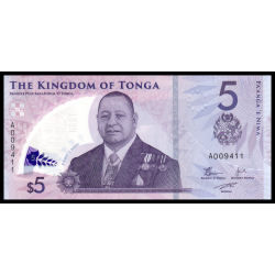 Tonga, P-w51, 5 pa'anga, 2023, polymère - Billet de banque en vente sur Monnaies du Monde SHOP