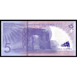 Tonga, P-w51, 5 pa'anga, 2023, polymère - Billet de banque en vente sur Monnaies du Monde SHOP