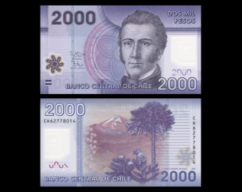 Chile, P-162f, 2 000 pesos, 2016, Polymer