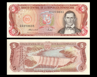 Dominican Rep, P-118c4, 5 pesos oro, 1998