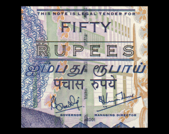 Mauritius, P-50b, 50 rupees, 2001