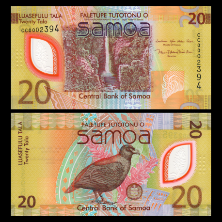 Samoa, P-w49, 20 tala, 2023, polymère