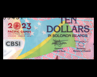 Salomon (iles), P-w39, 10 dollars, 2023, polymère