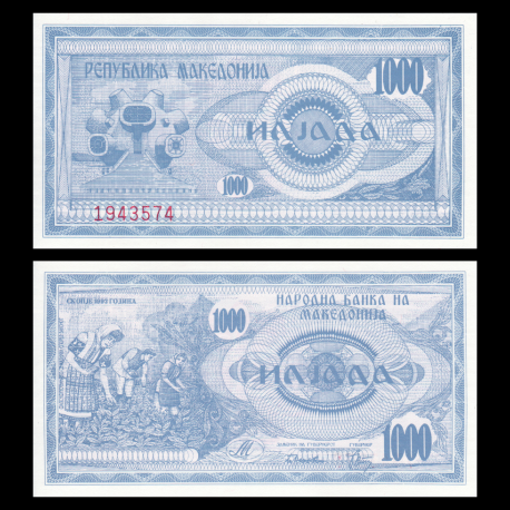 Macedoine, P-06, 1.000 denari, 1992