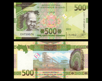 Guinée, P-w52b, 500 francs, 2022