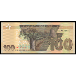 Zimbabwe, P-106b, 100 dollars, 2023, hybride - Billet de banque en vente sur Monnaies du Monde SHOP