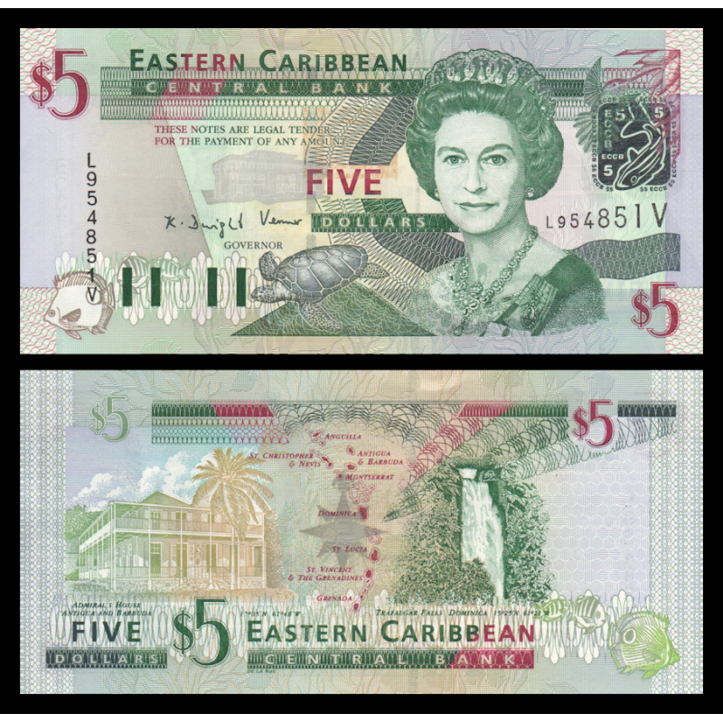 Saint Vincent et les Grenadines, P-31V, 5 dollars, 1994 - Billet de banque en vente sur Monnaies du Monde SHOP