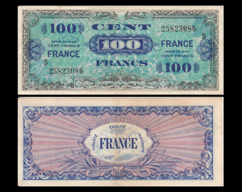 France, P-123c, 100 francs, 1944, TTB / VeryFine