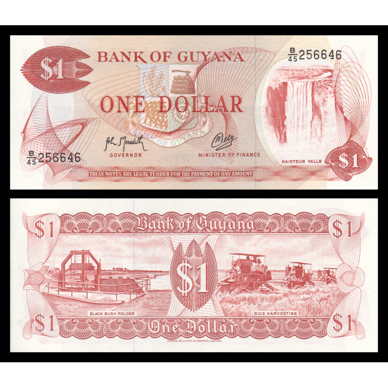 Guyana, P-21g2, 1 dollar, 1992 - Billet de banque en vente sur Monnaies du Monde SHOP