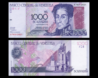 Venezuela, P-079, 1 000 bolivares, 1998