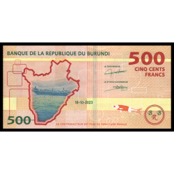 Burundi, p-50c, 500 francs, 2023, hybride - Billet de banque en vente sur Monnaies du Monde SHOP