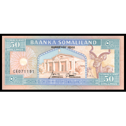 Somaliland, P-07d, 50 shillings, 2002 - Billet de banque en vente sur Monnaies du Monde SHOP