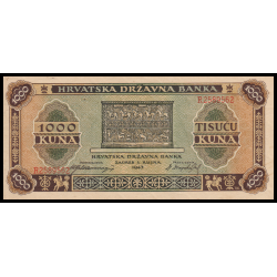 Croatie, P-12, 1 000 kuna, 1943, PresqueNeuf / a-UNC - Billet de banque en vente sur Monnaies du Monde SHOP