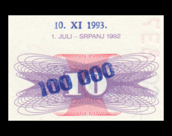 Bosnie-Herzégovine, P-34b, 100000 dinara, 1993