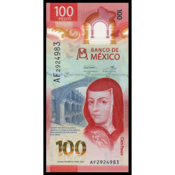 Mexique, P-134c, 100 pesos, 2020, polymère - Billet de banque en vente sur Monnaies du Monde SHOP