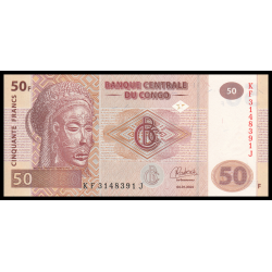 Congo, P-w097B, 50 francs, 2022 - Billet de banque en vente sur Monnaies du Monde SHOP