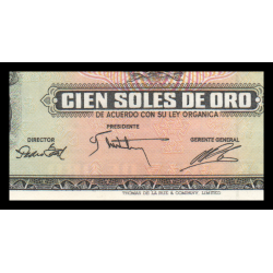 Pérou, P-108, 100 soles de oro, 1975 - Billet de banque en vente sur Monnaies du Monde SHOP