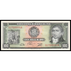 Pérou, P-108, 100 soles de oro, 1975 - Billet de banque en vente sur Monnaies du Monde SHOP