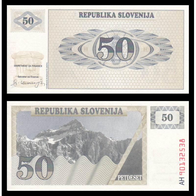Slovénie, P-05, 50 tolar, 1990 - Billet de banque en vente sur Monnaies du Monde SHOP