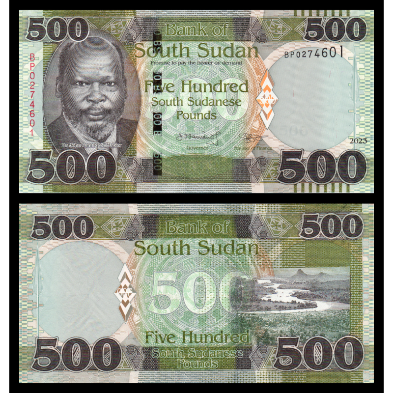 Soudan du Sud, P-16d, 500 pounds, 2023 - Billet de banque en vente sur Monnaies du Monde SHOP