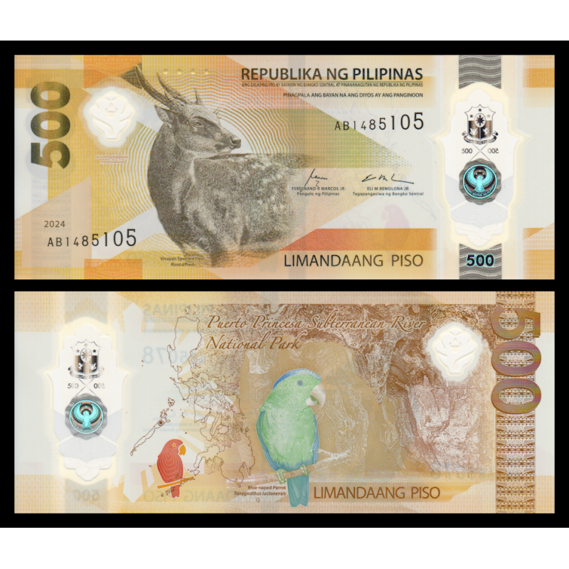 Philippines, P-w240, 500 piso, 2024, polymère - Billet de banque en vente sur Monnaies du Monde SHOP