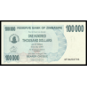 Zimbabwe, P-048b, 100 000 dollars, 2006, PresqueNeuf / a-UNC - Billet de banque en vente sur Monnaies du Monde SHOP