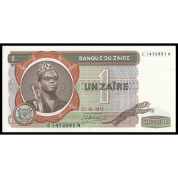 Zaïre, P-18d, 1 zaïre, 1975 - Billet de banque en vente sur Monnaies du Monde SHOP