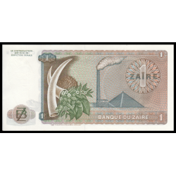 Zaïre, P-18d, 1 zaïre, 1975 - Billet de banque en vente sur Monnaies du Monde SHOP