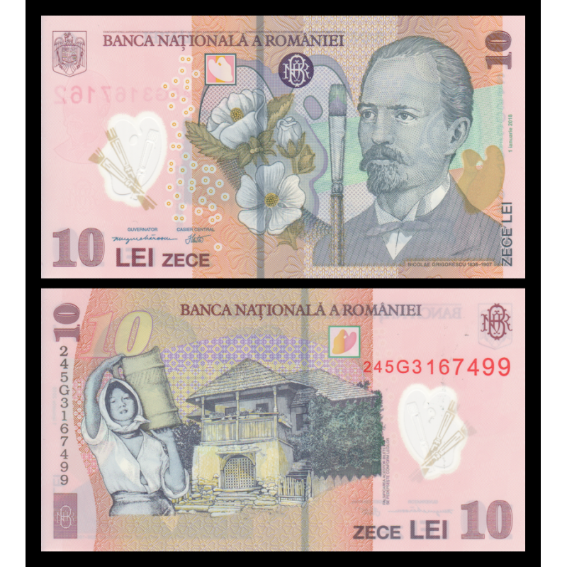 Roumanie, P-119m, 10 lei, 2024, polymère - Billet de banque en vente sur Monnaies du Monde SHOP