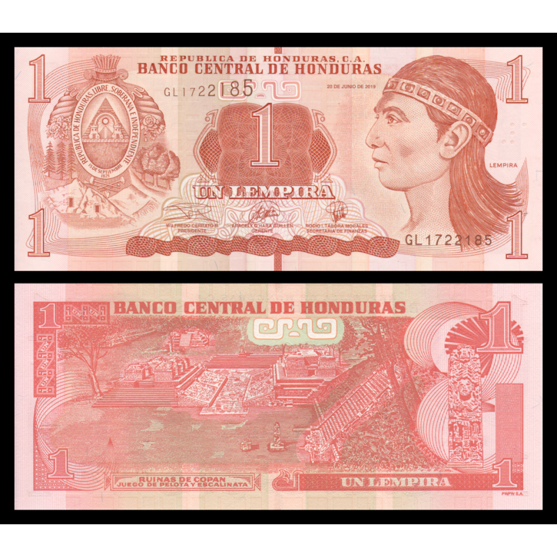 Honduras, P-096d, 1 lempira, 2019 - Billet de banque en vente sur Monnaies du Monde SHOP