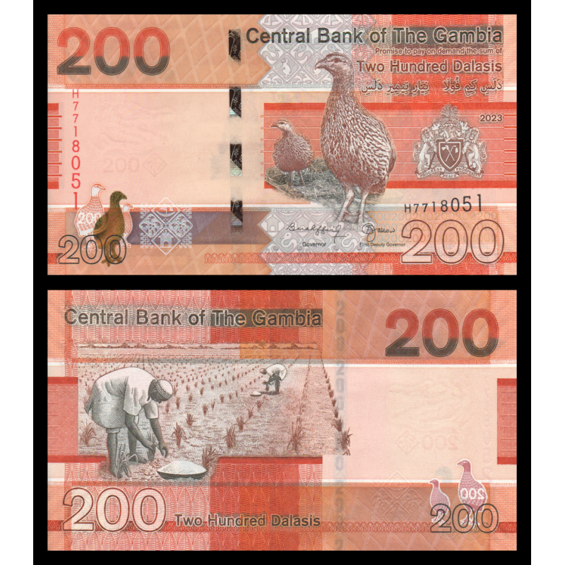 Gambie, P-w42c, 200 dalasis, 2023 - Billet de banque en vente sur Monnaies du Monde SHOP