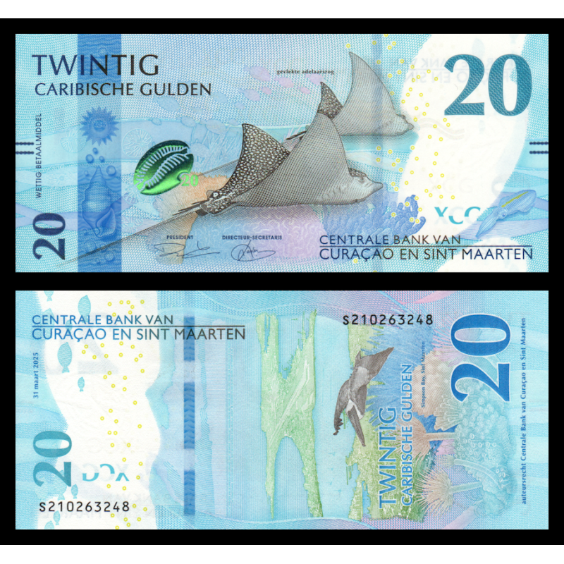 Curaçao & Saint Martin, P-w02, 20 Florin caribéen, 2025 - Billet de banque en vente sur Monnaies du Monde SHOP