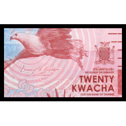 Zambie, P-w63, 20 kwacha, 2024 - Billet de banque en vente sur Monnaies du Monde SHOP