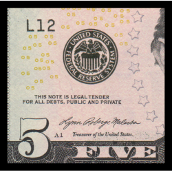 USA, P-551L, 5 dollars, California, 2021 - Billet de banque en vente sur Monnaies du Monde SHOP